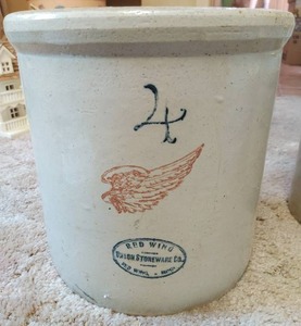 Vintage 4 Gallon Red Wing Crock