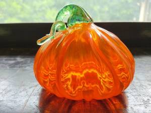 Vintage Hand Blown Glass Pumpkin