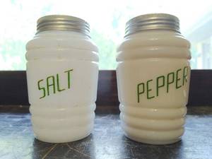 Vintage Milk Glass Salt And Pepper Shakers
