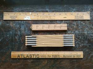 Collection Of Vintage Wood Rulers