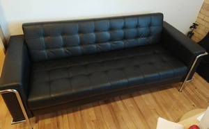 Black LeatherVinal Or Similar Material Couch