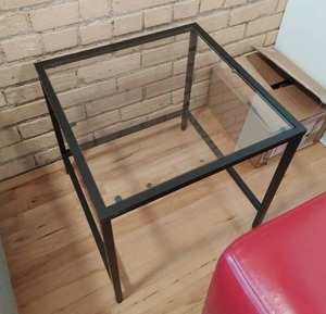 Square Glass Top End table