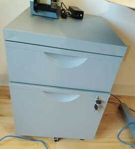 Grey Two Drawer Filing Cabinet