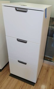 White Combination Three Drawer Filing Cabinet