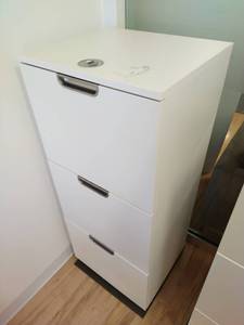 White Combination Three Drawer Filing Cabinet