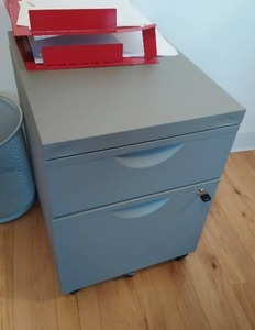Grey Two Drawer Filing Cabinet