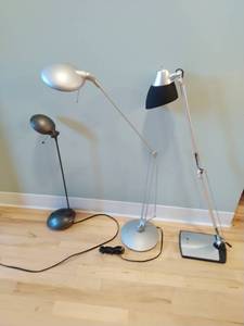Three Adjustable Office Desk Lamps