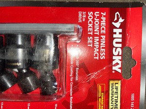 Husky 38 in. Drive Metric Pinless Universal Impact Socket Set (7-Piece)