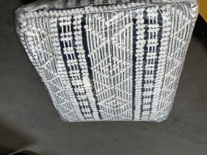 Hampton Bay Woven Stripe Rectangular Outdoor Pouf