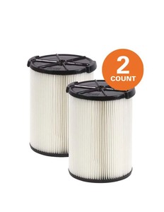 RIDGID 1-Layer Standard Pleated Paper Filter for Most 5 Gal. and Larger RIDGID WetDry Shop Vacuums (2-Pack)