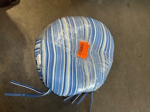 Greendale Home Fashions Sapphire Stripe 18 in. Round Outdoor Seat Cushion (2-Pack)