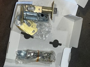 Schlage Plymouth Bright Brass Single Cylinder Deadbolt with Knob Door Handleset