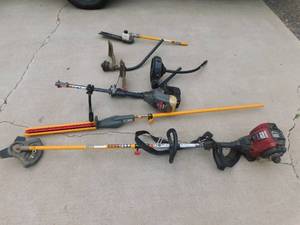 Weed whip and attachment lot with Shop Vac