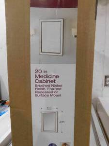 20-18 in. W x 26 in. H Fog Free Framed Recessed or Surface-Mount Mirror Bathroom Medicine Cabinet in Brushed Nickel