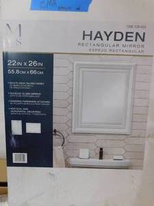 MCS Medium Rectangle White Beveled Glass Casual Mirror (27 in. H x 23 in. W)