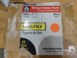 Everbilt 3-12 in. Satin Brass 58 in. Radius Door Hinges (36-Pack)