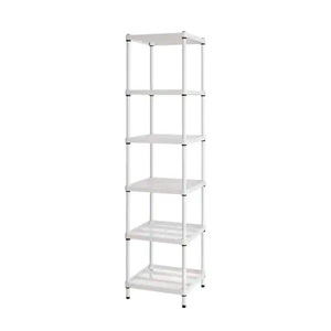 Design Ideas MeshWorks White 6-Tier Steel Shelving Unit (18 in. W x 71 in. H x 18 in. D)