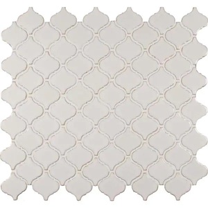 MSI Bianco Arabesque 9.84 in. x 10.63 in. x 6 mm Glossy Ceramic Mosaic Tile x 15