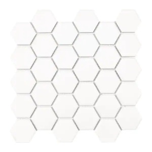 MSI White Hexagon 10.55 in. x 11.02 in. x 6 mm Matte Porcelain Mosaic Tile x 32