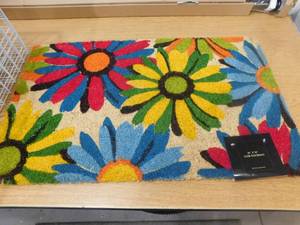 New - PVC backed floral coir door mat 18 in. W x 30 in. L