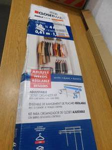 ShelfTrack 2 ft. to 4 ft. 13.4 in. D x 48.3 in. W x 49.3 in. H White Wire Steel Closet System Organizer Kit  Extra Shelves