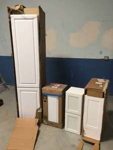 Lot of   assorted White Cabinets - Lot of 4 - various models and conditions  Customer Returns - Review all pictures