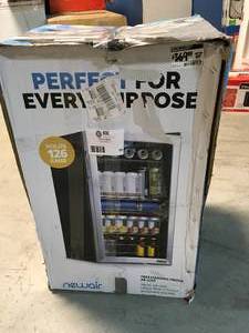 NewAir 19 in. 126 (12 oz) Can Freestanding Beverage Cooler Fridge with Adjustable Shelves - Stainless Steel - Has Dented open box customer return - Review all pictures