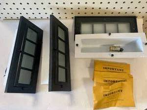 LOT OF THREE HINCKLEY MADE IN USA  METAL LIGHTS 4 X 9.5 NEW OLD STOCK