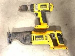 DEWALT, 18 VOLT DRILL & RECIPROCATING SAW TESTED WORKING