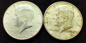 2 90% Silver Kennedy Half Dollars