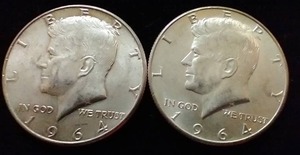 2 90% Silver Kennedy Half Dollars