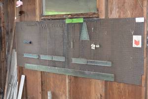 lot 11 image: Peg Board with tool holders