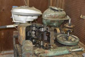 lot 23 image: 3 boat motors in unknown condition