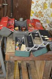 lot 55 image: 2 fishing tackle boxes