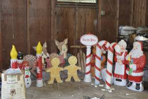 lot 58 image: Large amount of blow mold Christmas decorations