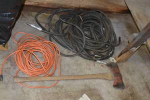 lot 100 image: misc wires and ax as shown