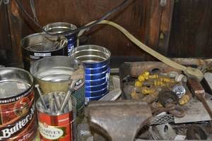 lot 101 image: contents of tins and bin as shown