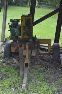 lot 10 image: Heavy Duty hand made pull behind wood splitter