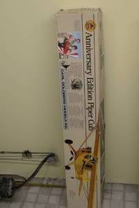 lot 135 image: Carl Goldberg Anniversary Edition Piper Cub RC Airplane Kit selling for 350 on ebay
