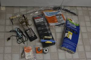 lot 146 image: wood burning tools and accessories plus other household items