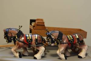 lot 209 image: Clydesdale horses and wagon