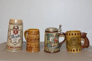 lot 219 image: lot of 4 including strohs steins