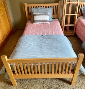 lot 50 image: Room and Board Twin Beds or Bunkbeds with Bedding