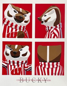 lot 55 image: Bucky University of Wisconsin Badgers Canvas Print