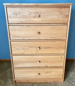 lot 56 image: Wood Castle LTD Handcrafted 5 Drawer Dresser