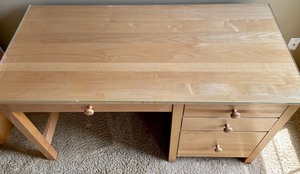 lot 79 image: Spectra Wooden Desk with a Removable Glass Top