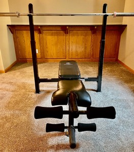 lot 102 image: Marcy Weight Bench with Weights and Weight Stand