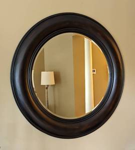 lot 10 image: Large BlackDark Brown Colored Wall Mirror