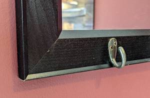 lot 27 image: Black Wall Mirror with Hooks
