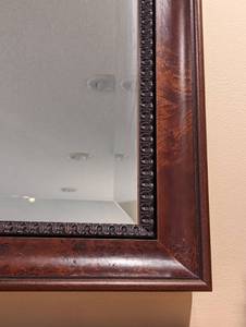 lot 128 image: Large Decorative Wood Wall Mirror